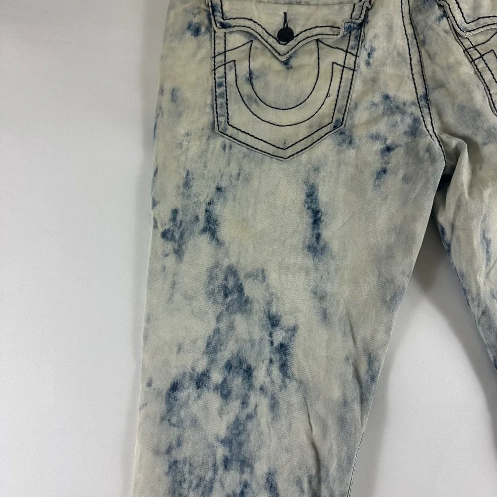 True Religion Mens Size 42 Jeans Acid‎ Wash Denim Straight Leg Pants